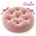 Keirqvoa™ HaloSoft Round Seat Cushion – 16" Tufted Chair Pad, Soft Decorative Dining & Vanity Chair Cushion