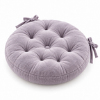 Keirqvoa™ HaloSoft Round Seat Cushion – 16" Tufted Chair Pad, Soft Decorative Dining & Vanity Chair Cushion