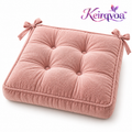 Keirqvoa™ Formelle Square Seat Cushion – 17" x 17" Tufted Chair Pad, Soft Everyday Dining & Desk Cushion