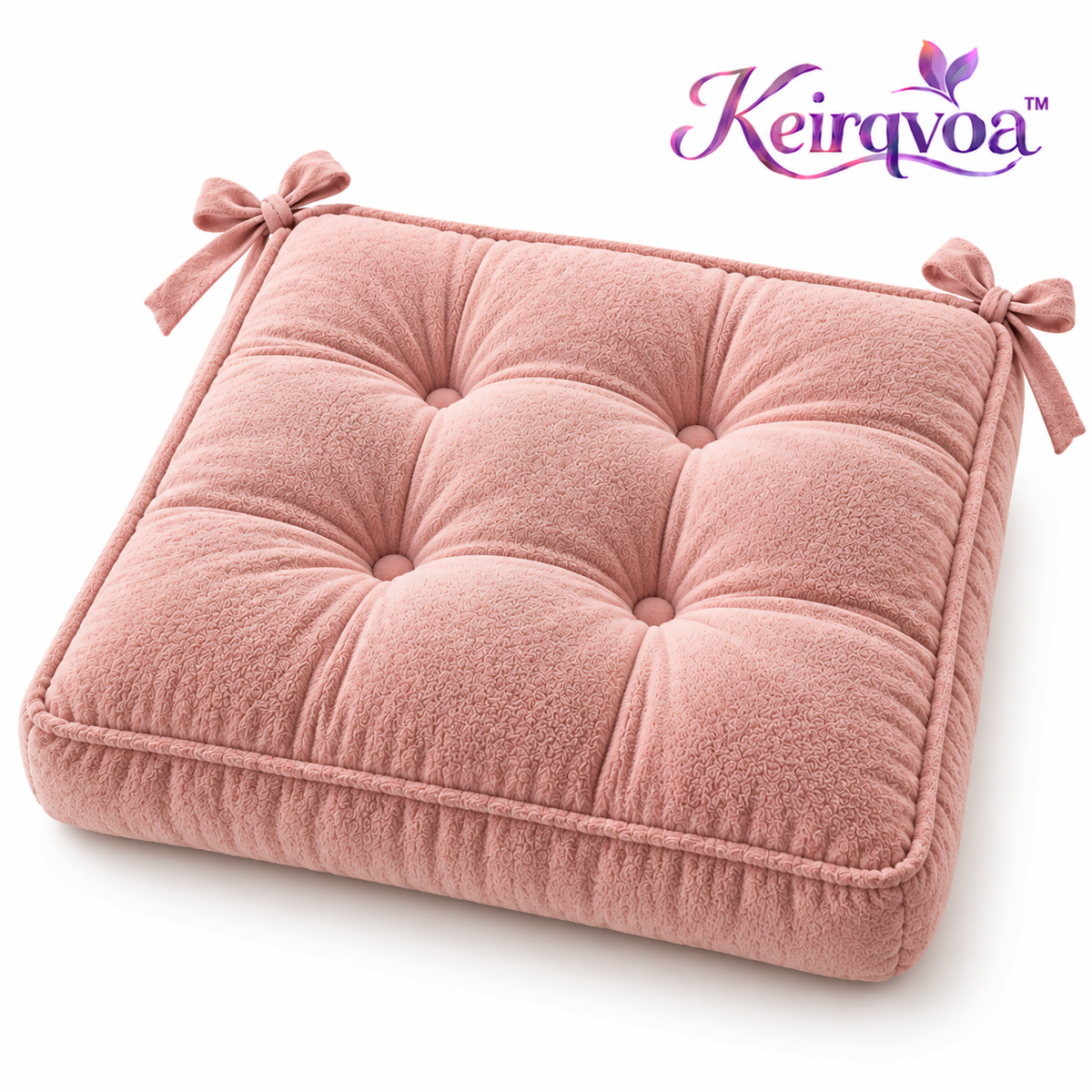Keirqvoa™ Formelle Square Seat Cushion – 17" x 17" Tufted Chair Pad, Soft Everyday Dining & Desk Cushion