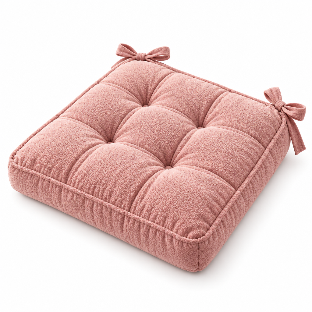 Keirqvoa™ Formelle Square Seat Cushion – 17" x 17" Tufted Chair Pad, Soft Everyday Dining & Desk Cushion