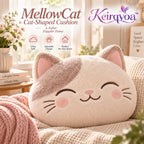 Keirqvoa™ MellowCat Cat-Shaped Cushion – 20" Plush Cat Head Decorative Pillow, Soft Character Accent for Sofa, Bed & Lounge Space