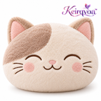 Keirqvoa™ MellowCat Cat-Shaped Cushion – 20" Plush Cat Head Decorative Pillow, Soft Character Accent for Sofa, Bed & Lounge Space