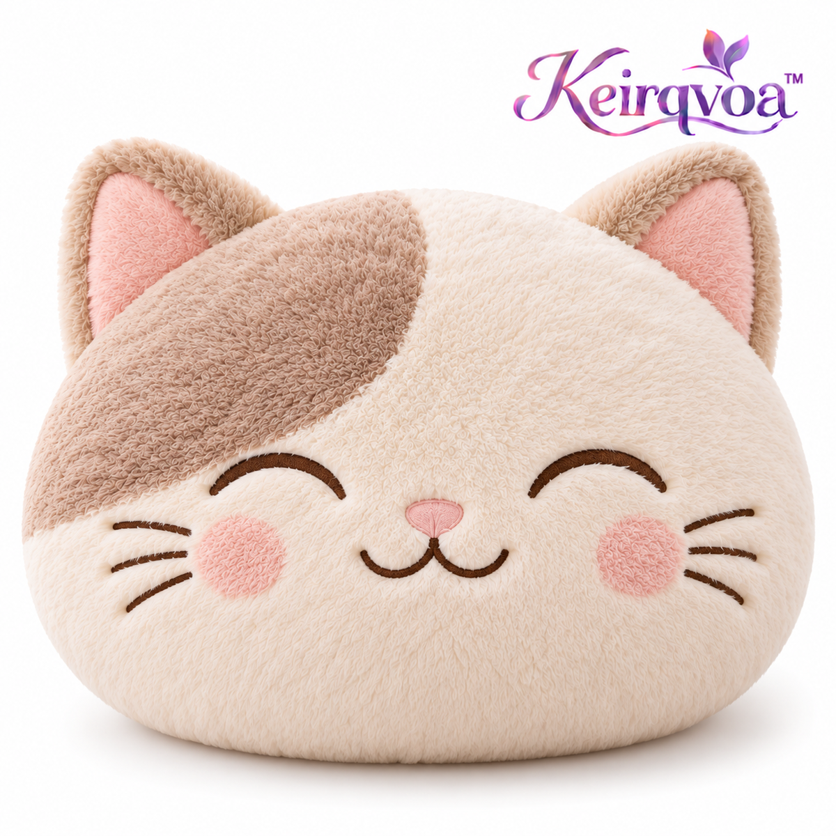 Keirqvoa™ MellowCat Cat-Shaped Cushion – 20" Plush Cat Head Decorative Pillow, Soft Character Accent for Sofa, Bed & Lounge Space