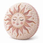 Keirqvoa™ Solara Sun Round Throw Pillow – 18" Decorative Accent Cushion, Soft Textured Celestial Boho Sofa & Bed Pillow