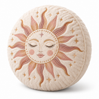 Keirqvoa™ Solara Sun Round Throw Pillow – 18" Decorative Accent Cushion, Soft Textured Celestial Boho Sofa & Bed Pillow