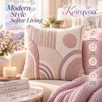 Keirqvoa™ Linea Modern Square Throw Pillow – 18" x 18" Minimal Geometric Decorative Cushion, Contemporary Sofa & Bed Accent Pillow