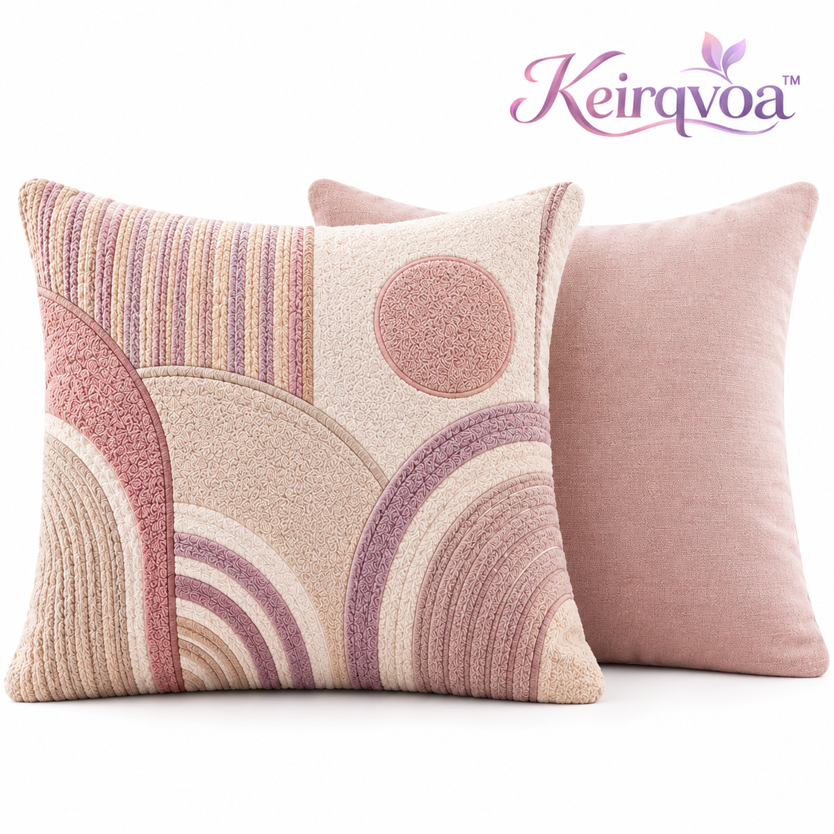Keirqvoa™ Linea Modern Square Throw Pillow – 18" x 18" Minimal Geometric Decorative Cushion, Contemporary Sofa & Bed Accent Pillow