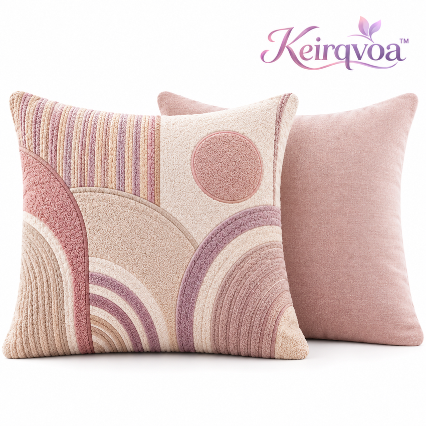 Keirqvoa™ Linea Modern Square Throw Pillow – 18" x 18" Minimal Geometric Decorative Cushion, Contemporary Sofa & Bed Accent Pillow