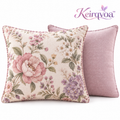 Keirqvoa™ Roselle Vintage Floral Square Throw Pillow – 18" x 18" Botanical Printed Decorative Cushion, Romantic Cottage Accent Pillow