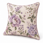 Keirqvoa™ Roselle Vintage Floral Square Throw Pillow – 18" x 18" Botanical Printed Decorative Cushion, Romantic Cottage Accent Pillow