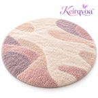 Keirqvoa™ Cloudelle Plush Round Area Rug – Soft Low-Pile Circle Rug for Bedroom, Living Room & Reading Nook