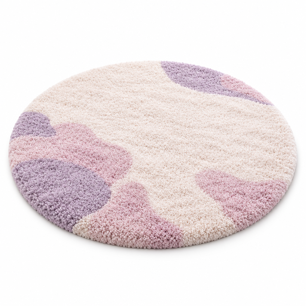 Keirqvoa™ Cloudelle Plush Round Area Rug – Soft Low-Pile Circle Rug for Bedroom, Living Room & Reading Nook