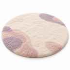 Keirqvoa™ Cloudelle Plush Round Area Rug – Soft Low-Pile Circle Rug for Bedroom, Living Room & Reading Nook