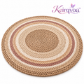 Keirqvoa™ Havenweave Braided Round Area Rug – Textured Woven-Look Circle Rug, Modern Farmhouse & Boho Floor Accent