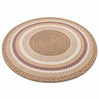 Keirqvoa™ Havenweave Braided Round Area Rug – Textured Woven-Look Circle Rug, Modern Farmhouse & Boho Floor Accent
