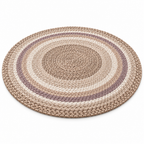 Keirqvoa™ Havenweave Braided Round Area Rug – Textured Woven-Look Circle Rug, Modern Farmhouse & Boho Floor Accent