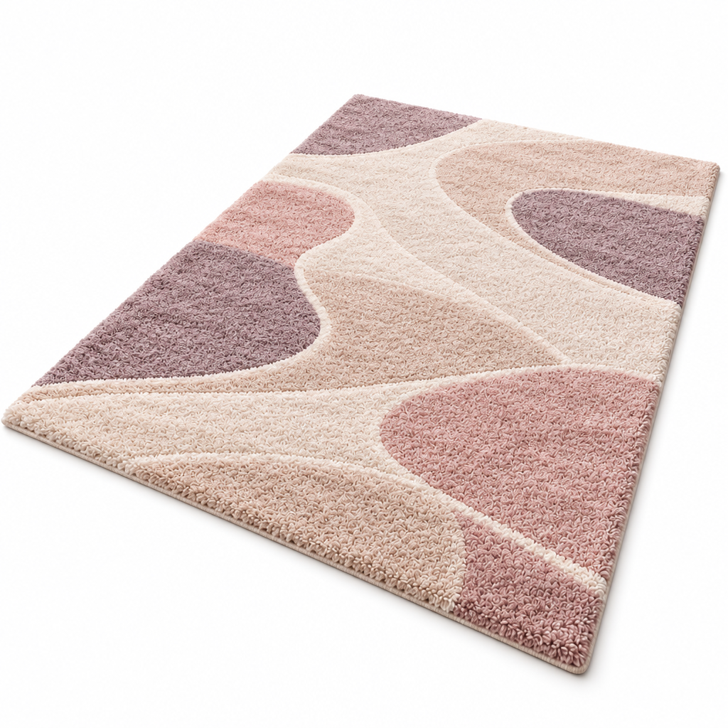 Keirqvoa™ Veloura Plush Rectangle Area Rug – Soft Modern Bedroom & Living Room Rug, Low-Pile Contemporary Floor Carpet