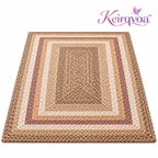 Keirqvoa™ Hearthline Braided Rectangle Area Rug – Textured Woven Floor Rug for Living Room, Bedroom, Hallway & Entryway