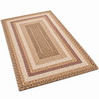 Keirqvoa™ Hearthline Braided Rectangle Area Rug – Textured Woven Floor Rug for Living Room, Bedroom, Hallway & Entryway