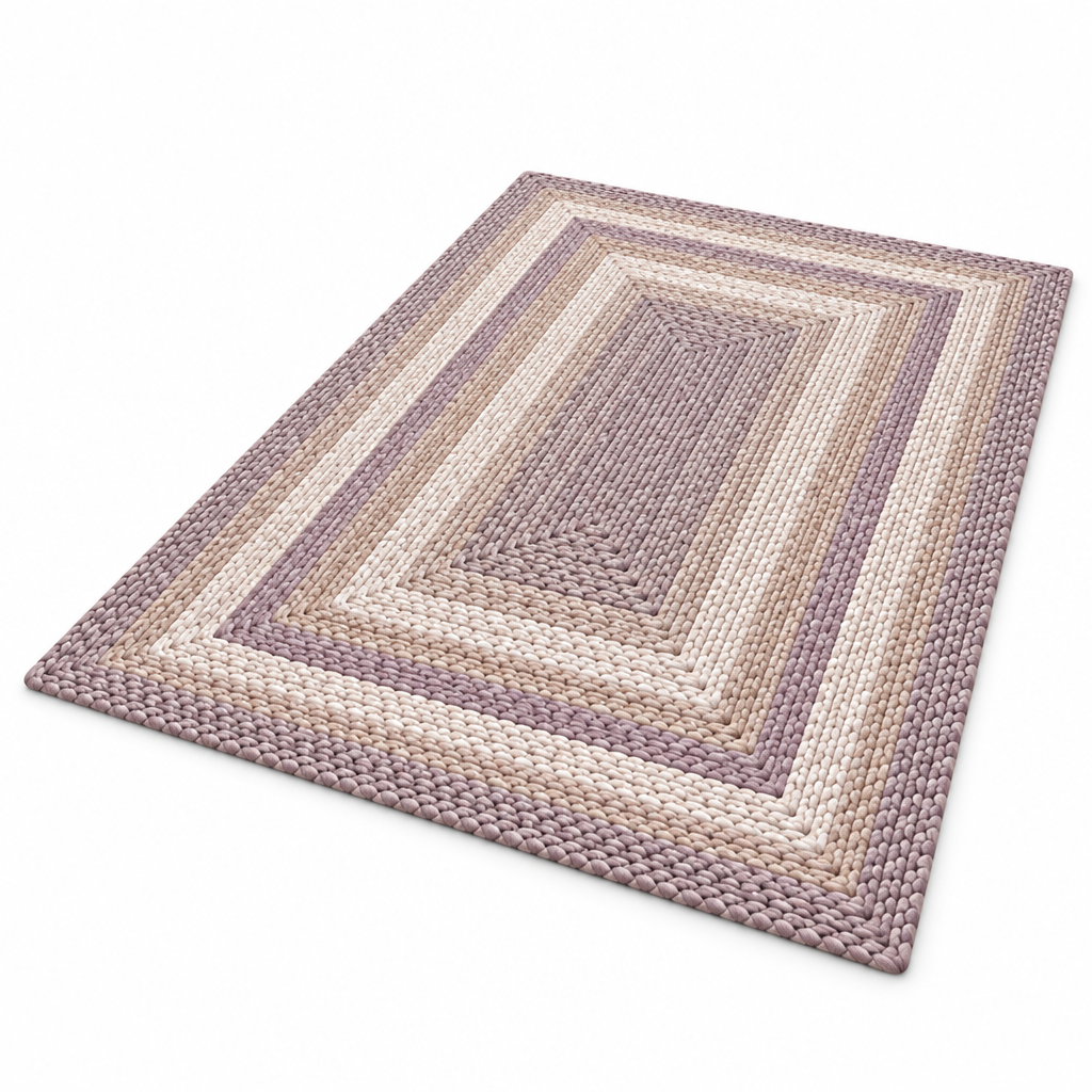 Keirqvoa™ Hearthline Braided Rectangle Area Rug – Textured Woven Floor Rug for Living Room, Bedroom, Hallway & Entryway
